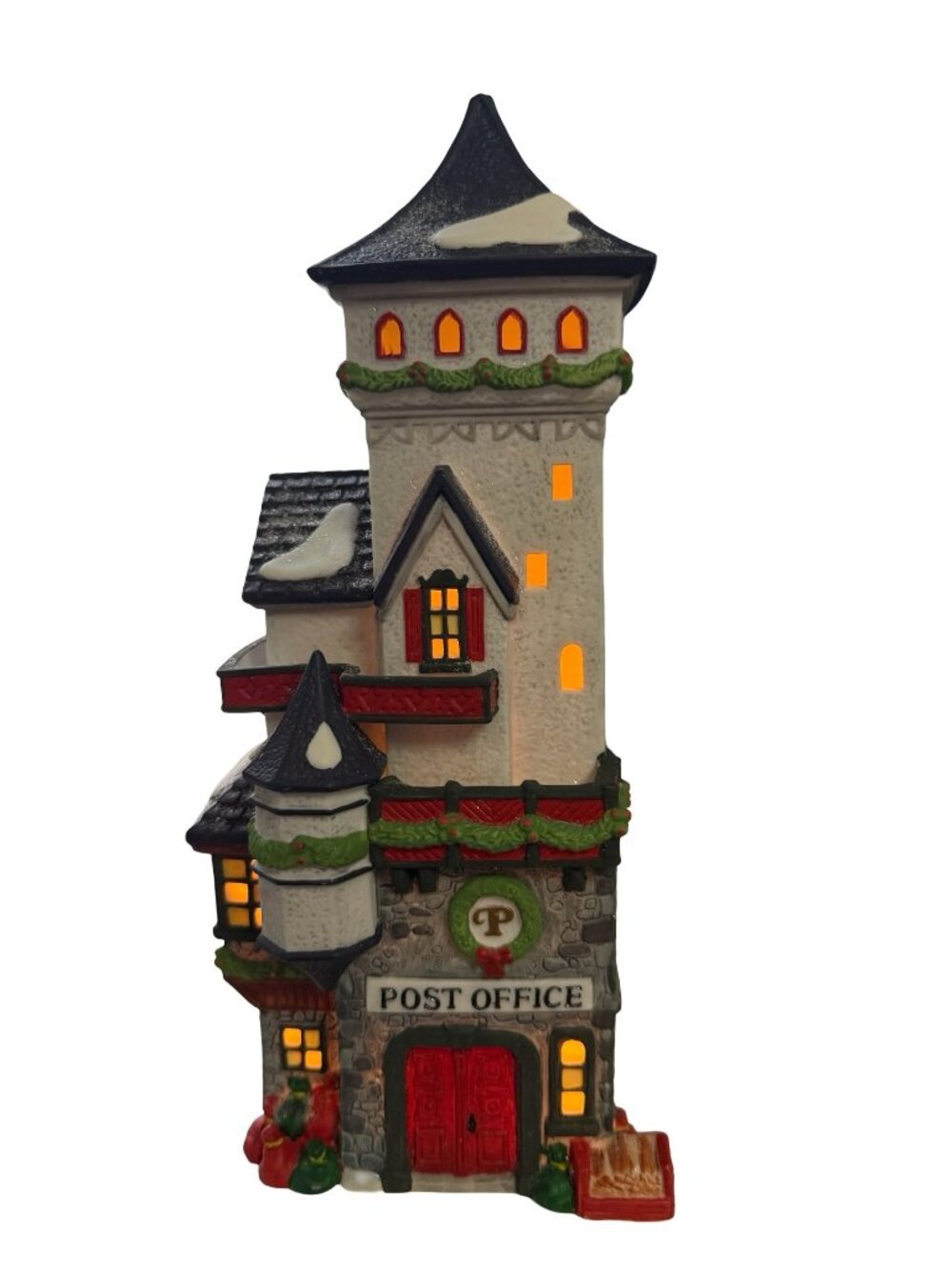 Department 56 North Pole Series Post Office Lighted Christmas Village Building 1